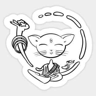 Buddhist meditating kitty cat Sticker
